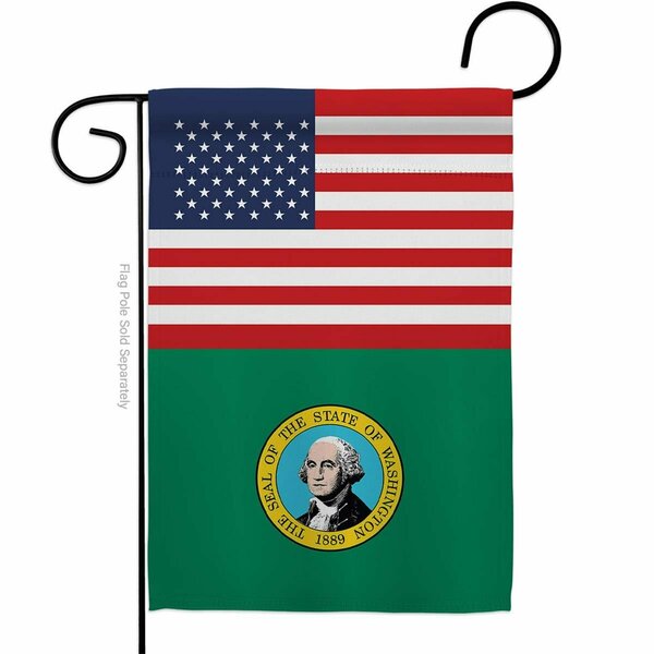 Guarderia 13 x 18.5 in. USA Washington American State Vertical Garden Flag with Double-Sided GU3902041